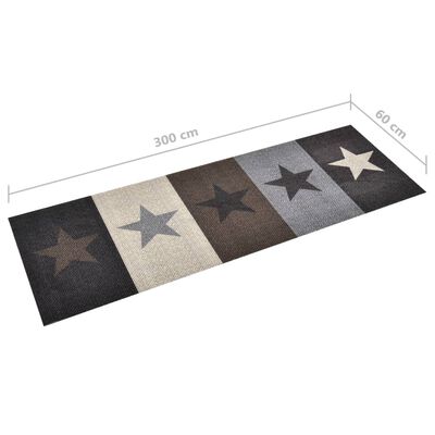 vidaXL Virtuvės kilimas, 60x300cm, plaunamas, su žvaigždėmis