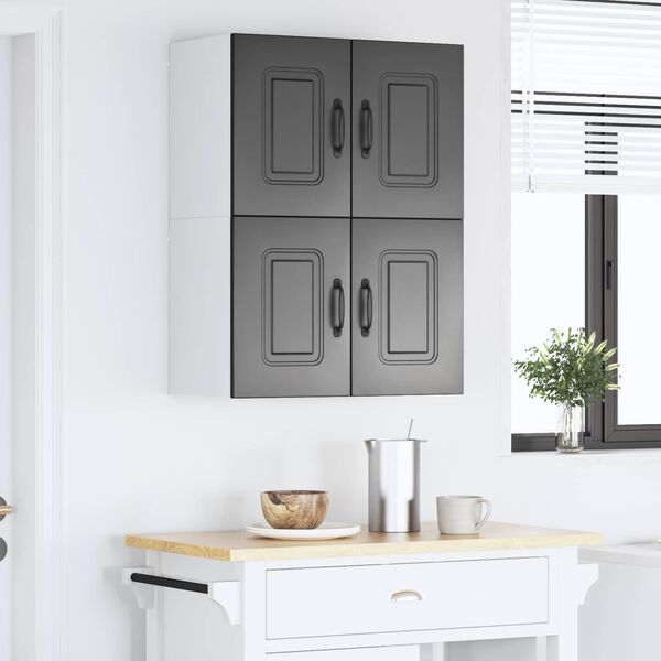 vidaXL Virtuvės spintelė Kalmar 2 pcs Juoda 60 x 31 x 40 cm