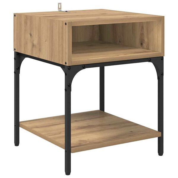 vidaXL Naktinis staliukas Amatininkų ąžuolas 40 x 40 x 50 cm