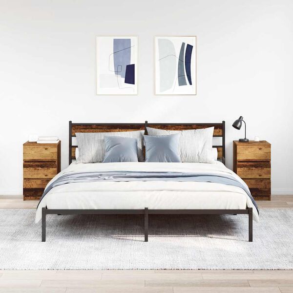 vidaXL Spintelės prie lovos su 3 stalčiais 2 vnt, 39x35x65 cm