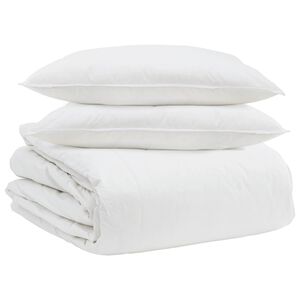 vidaXL Antklodžių rinkinys su pagalve 3 pcs Balta Plunksna