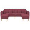 vidaXL Sofa su pagalve 3 pcs Vyno raudona audinys