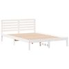 vidaXL Lovos rėmas Balta 140 x 220 cm Kietos pu&scaron;ies mediena