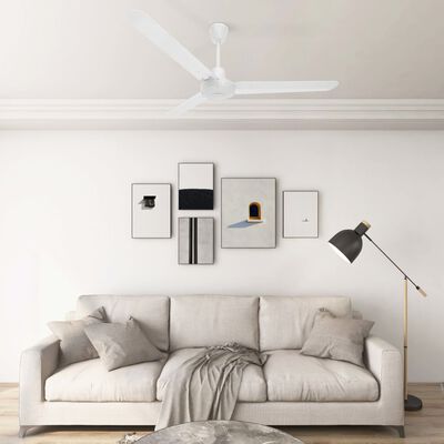 vidaXL Lubų ventiliatorius, baltos spalvos, 142cm