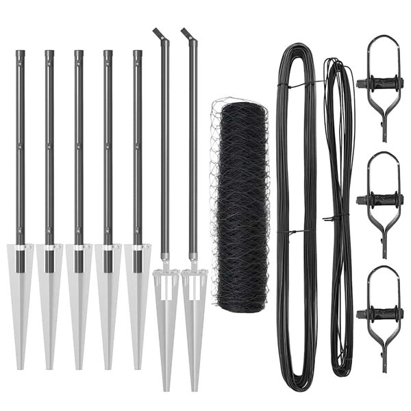 vidaXL Tvorelės stulpas Pilka 10 x 0,4 m (36 mm tinklelis)