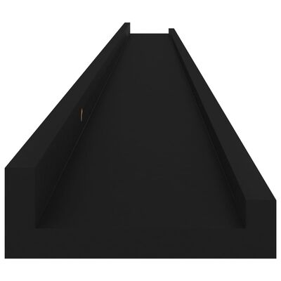vidaXL Sieninės lentynos, 4vnt., juodos spalvos, 115x9x3cm