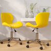 vidaXL Pasukamos valgomojo kėdės, 2vnt., garstyčių geltonos, aksomas