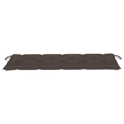 vidaXL Batavia suoliukas su taupe spalvos pagalvėle, 150cm, tikmedis