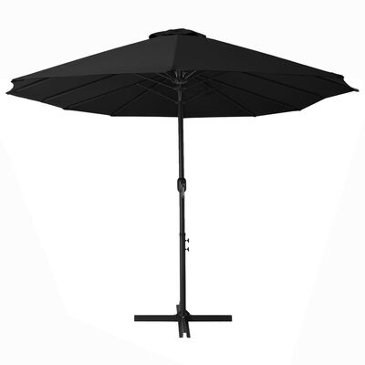 vidaXL Lauko skėtis su aliuminio stulpu, juodos spalvos, 460x270cm