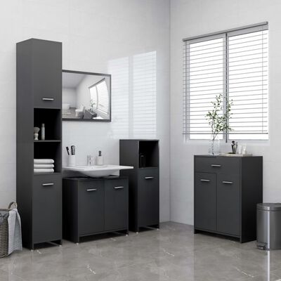 vidaXL Vonios kambario spintelė, pilkos spalvos, 60x33x80cm, MDP