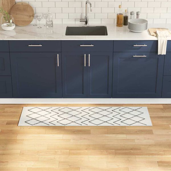 vidaXL Virtuvės kilimas Balta 150 x 45 cm Aksomas