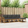 vidaXL Lauko sofos komplektas su pagalve 5 pcs Natūralus ir antracitas