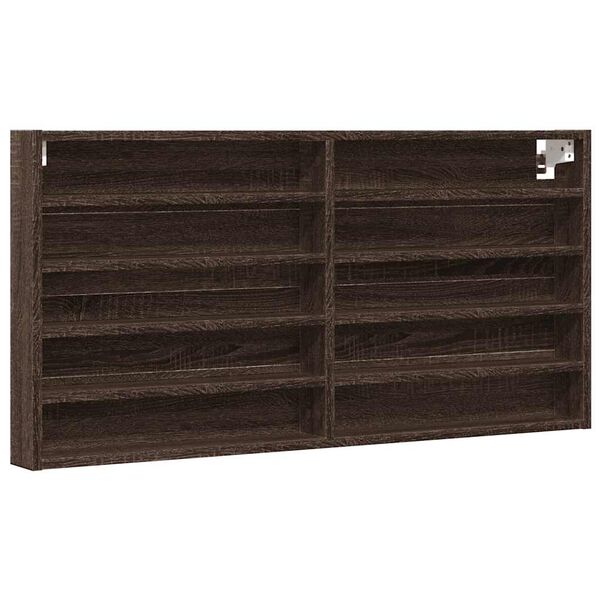 vidaXL Vitrininė spintelė, ruda ąžuolo, 100x8,5x50cm, mediena