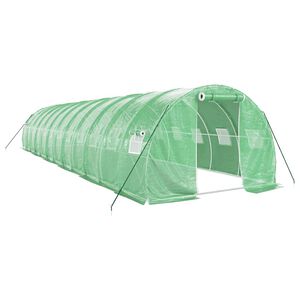 vidaXL &Scaron;iltnamis su plieno rėmu, žalios spalvos, 12x3x2m, 36m&sup2;