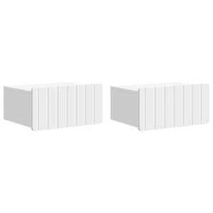 vidaXL Sieninis naktinis staliukas 2 pcs Balta 49 x 34,5 x 24 cm