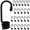 vidaXL Kabliai 24 vnt. Juoda 10 mm x 5 cm Plienas