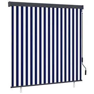 vidaXL Roletas Mėlyna ir balta 180 x 250 cm Audinys ir aliuminis