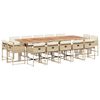 vidaXL Sodo komplektas su pagalvėlėmis, 15 dalių, smėlio, poliratanas