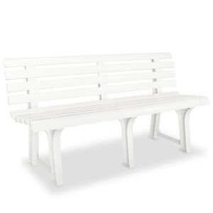vidaXL Sodo suoliukas, 145,5cm, plastikas, baltas