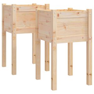 vidaXL Sodo loveliai, 2vnt., 40x40x70cm, pu&scaron;ies medienos masyvas