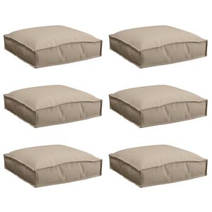 vidaXL Pagalvėlė 6 pcs Taupe 40 x 40 x 8 cm Oksfordo audinys