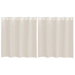vidaXL Voile užuolaidos su įvorėmis, 2vnt., kreminės, 140x140cm