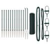 vidaXL Hexagonal Fence with Post 25 x 0,4 m PVC dengtas plienas Žalia