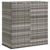 vidaXL Sodo dėžė pagalvėlėms, pilka, 100x49x103,5cm, PE ratanas