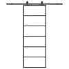 vidaXL Stumdomos durys su įrangos rinkiniu, juodas, 76x205 cm, ESG ir