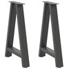 vidaXL Valgomojo stalo kojos, 2 vnt., antracito spalvos, 50x(72-73) cm, plienas, A formos