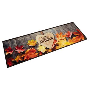 vidaXL Virtuvės kilimėlis, 45x150cm, aksomas, plaunamas, ruduo