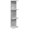 vidaXL Sieninė lentyna Betono pilka 25 x 15 x 100 cm Apdirbta mediena