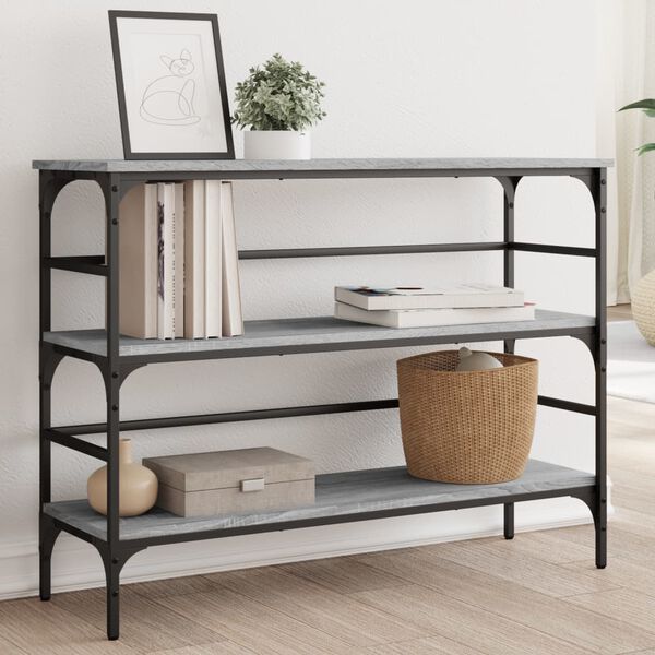 vidaXL Konsolinis staliukas, pilkas ąžuolo, 100x32x75cm, mediena