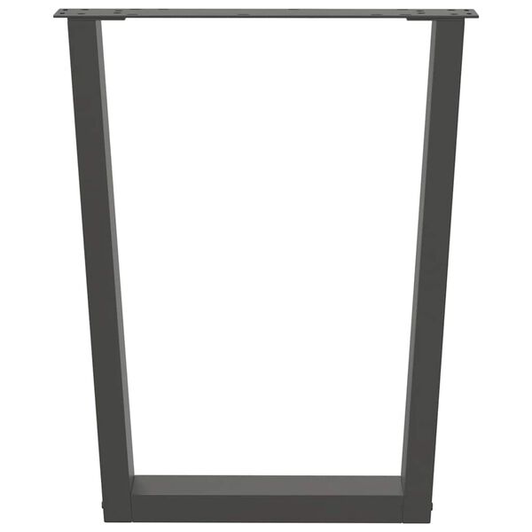 vidaXL Valgomojo stalo kojos, V formos, 2 vnt., antracito spalvos, 60x(72-73,3) cm, plienas