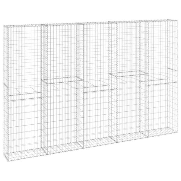 vidaXL Gabiono siena su dangčiais, 300x30x200cm, galvanizuotas plienas