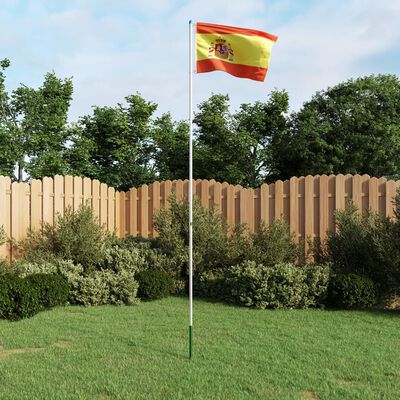 vidaXL Ispanijos vėliava su stiebu, aliuminis, 6m