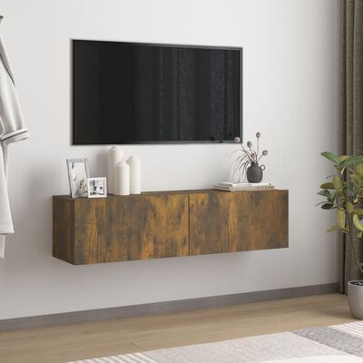 vidaXL Sieninė televizoriaus spintelė, ąžuolo, 120x30x30 cm, mediena