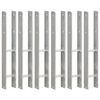vidaXL Tvoros stulpai, 6vnt., sidabrinės spalvos, 8x6x60cm, plienas