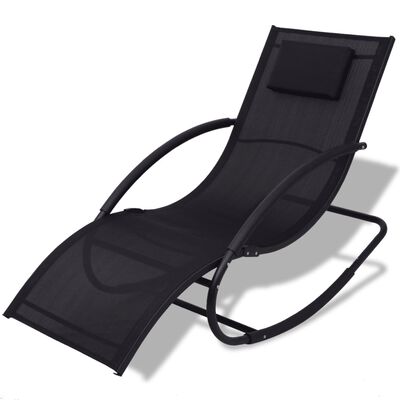 vidaXL Sodo supamoji kėdė, juoda, plienas ir tekstilenas