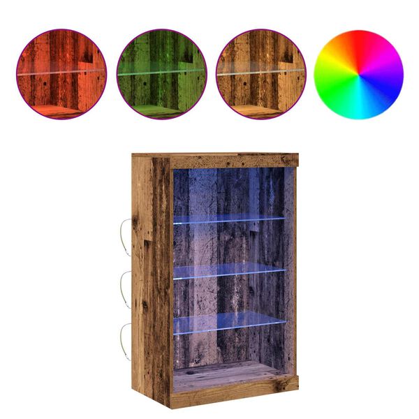 vidaXL LED Bufetas Senas medis 60,5 x 37 x 100 cm Apdirbta mediena