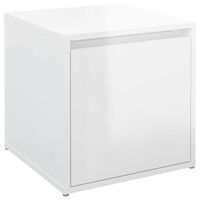 vidaXL Dėžė-stalčius, balta, 40,5x40x40cm, apdirbta mediena, blizgi