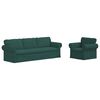 vidaXL Sofa 210cm 2 pcs Tamsiai žalia Metalas