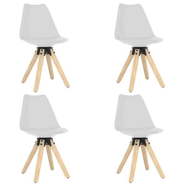 vidaXL Pasukamos valgomojo kėdės, 4vnt., baltos spalvos, PP