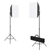 vidaXL Fotostudijos komplektas su &scaron;viesdėžėmis, fonu ir reflektoriumi