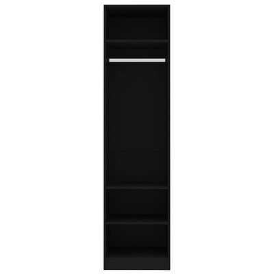 vidaXL Drabužių spinta, juodos spalvos, 50x50x200 cm, MDP