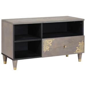 vidaXL Televizoriaus spintelė Pilka 80 x 33 x 46 cm Kietas mango medis