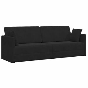 vidaXL Grindų sofos lova Juoda 213 x 70 x 77 cm Aksomas