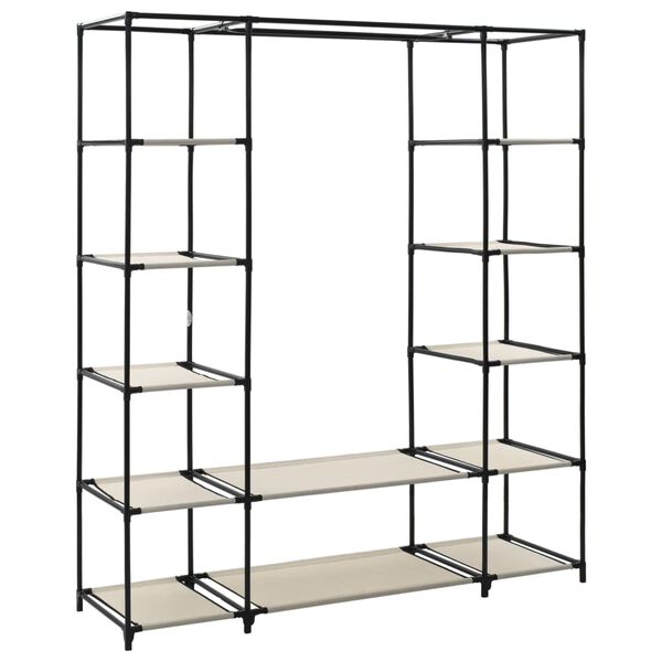 vidaXL Drab. spinta su skyr. ir stryp., krem. sp., 150x45x176cm, aud.