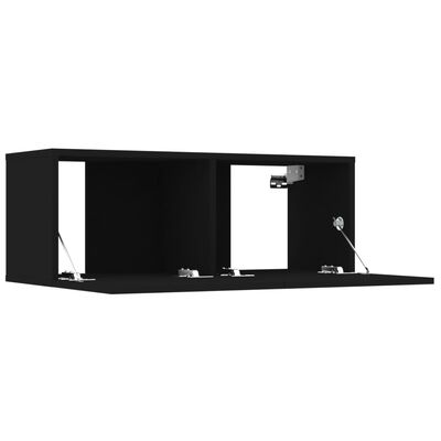 vidaXL Televizoriaus spintelės, 4vnt., juodos, 80x30x30cm, mediena