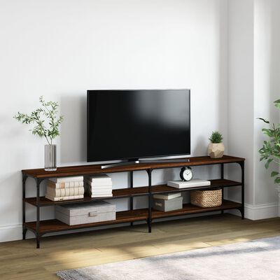 vidaXL Televizoriaus spintelė, ruda, 180x30x50cm, mediena ir metalas